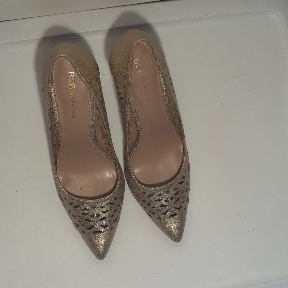 Bcbgeneration Gold Cutout Pumps - image 6